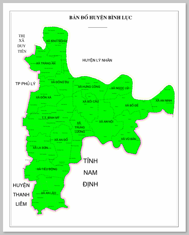 Bản đồ hành chính huyện Bình Lục