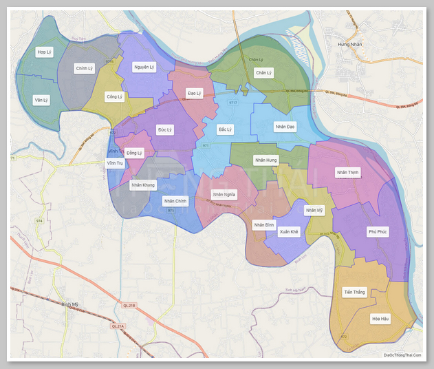 Bản đồ hành chính huyện Lý Nhân