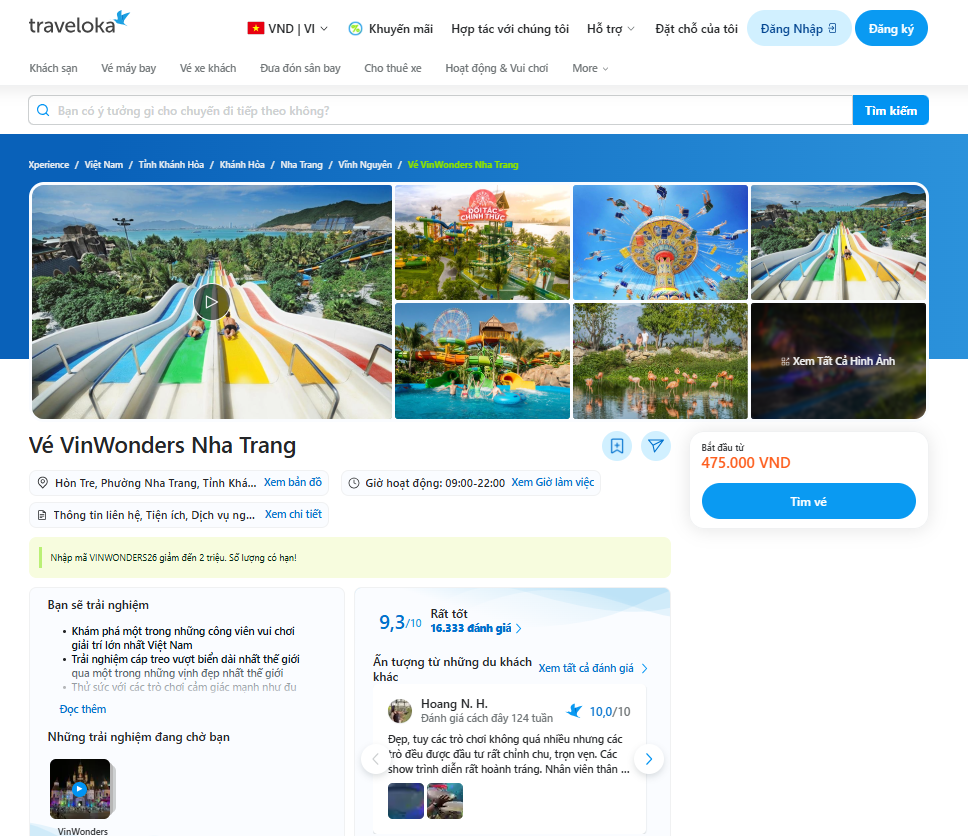 Mua vé thông qua Traveloka